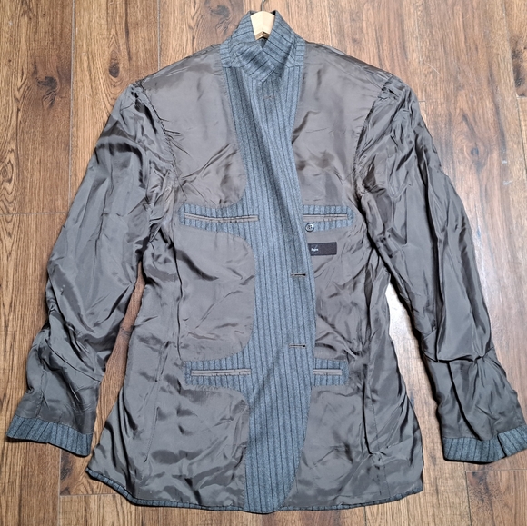 Z Zegna Men's Sport Coat Jacket City Fit Gray Striped Wool 2Btn Size 42R - Picture 9 of 9